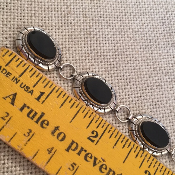 Vintage Sterling Black Silver Oval Bracelet N.C.V. - Picture 7 of 16